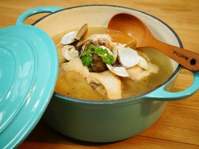 食譜-蒜味蛤蜊燉雞湯