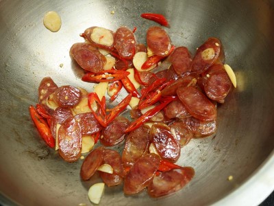 食譜-臘腸燒雞